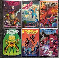 Front covers of issues 1-6 in protective bags