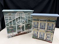 Both hand-painted jewelry chests front view