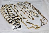 Overview of all five chain necklaces