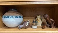 All six items displayed on shelf