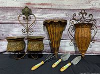 All planters and tools grouped