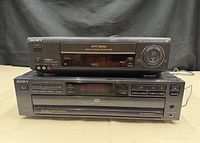 Front view of both Sony components stacked