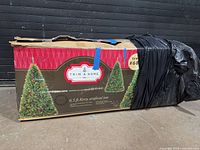 Front of box showing Trim A Home 6.5 ft Kerry artificial tree