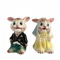 Front view of both rabbit shakers showing overall design and paint