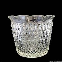 Front view showing diamond point pattern and flared ruffle edge