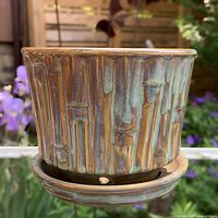 Side view showing bamboo texture and glaze