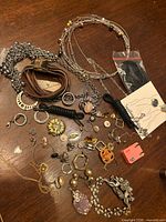 All jewelry pieces spread out on table