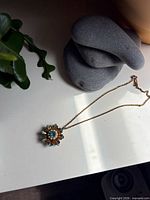 Full view of necklace showing pendant and chain