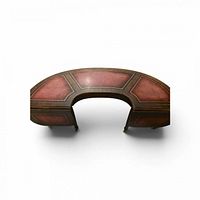 Top view showing U-shaped form and leather insets