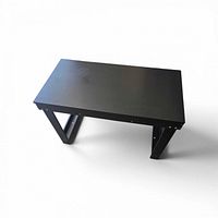 oblique view showing table top and angled supports