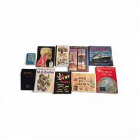 All ten books laid out for overview