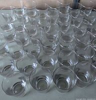 Overhead view of all glasses arranged in rows