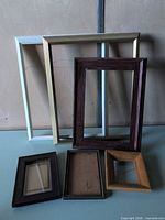 Group shot showing all six frames and their finishes