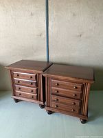 Front and top view of both Palliser nightstands