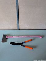 overall view of axe and hedge shears