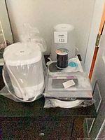 Humidifier and lamp on tabletop