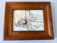 Front view of framed watercolour showing full artwork and frame