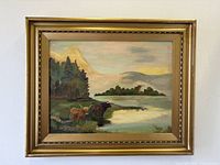 Framed oil painting front view