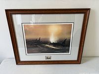 Front view of framed print showing full frame, matting and image
