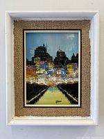 Front view of framed oil painting showing full artwork and frame