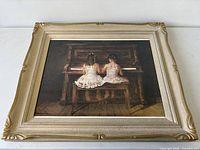 Framed print laying flat showing full frame and image