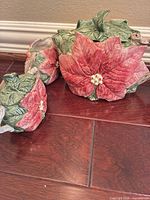 Poinsettia-form vessel and compote parts showing design details