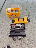 Overall lot showing toolboxes, plumbing fittings and abrasive supplies