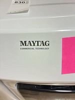 Maytag logo on appliance front