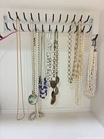 Full view of all hanging necklaces