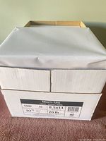Cardboard case labeled Multi-Use 8.5×11 in 20 lb 92 brightness copy paper