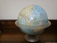 Front view of 20-inch political globe on plastic base showing Asia and Pacific regions