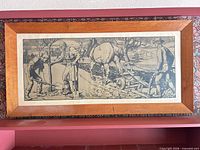 Front view of framed lithograph showing full artwork and frame