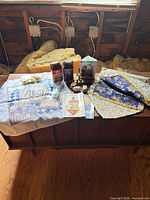 Overview of all Hanukkah items on cabinet