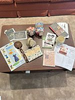 All items displayed on coffee table