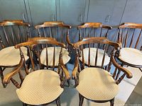 All six matching Windsor spindle back armchairs