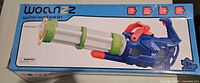 Front of box showing Woan22 electric water gun set