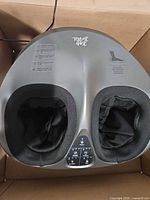 Top view of Bob and Brad foot massager showing foot chambers and control panel
