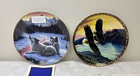 Front view of both wildlife plates