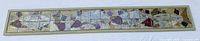 full frontal view of entire panoramic salmon tile mural in frame