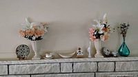 Full mantel view showing all decor pieces