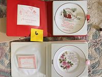 Overview showing two plates in presentation albums with inserts