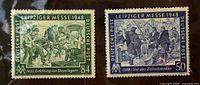 Both 1948 Leipziger Messe stamps front view
