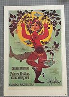 Full view of framed 1967 Bjorn Wiinblad poster with border