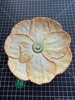 Top view of flower-shaped Vietri plate
