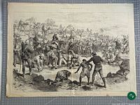 Full view of unframed engraving sheet