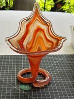 front view of Jack-in-the-Pulpit vase showing full shape and coiled base