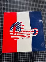 Front of vinyl LP sleeve showing Chicago logo and flag design