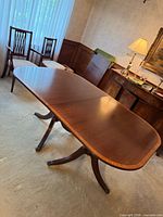 full view of dining table top and shape
