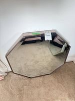 Front view of octagonal wall mirror