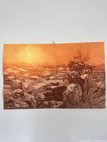 Full front view of etching showing entire artwork and colour palette